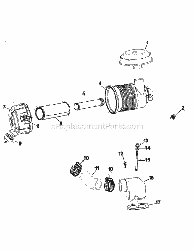 Cv745-0006 Air Intake & Filtration Diagram and Parts List for M60-KHEFI 53AB5HEX750-28-HP Cub Cadet Lawn Tractor